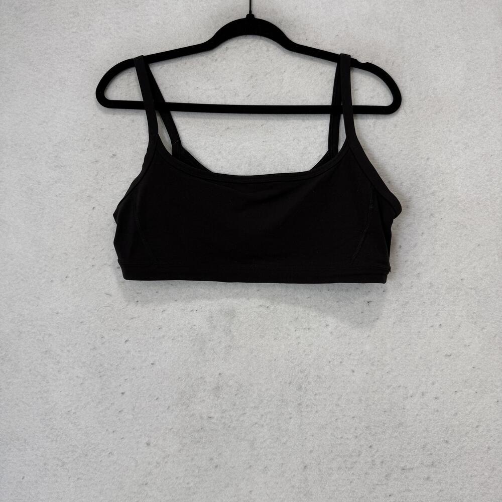 Athleta Sports Bra Womens XL Black Scoop Neck Double Strap Yoga Athletic Top